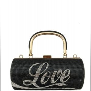 NEW - Black Rhinestone Clutch Bag